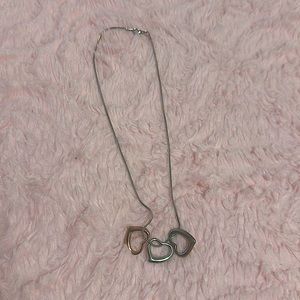 3 Toned Heart Necklace